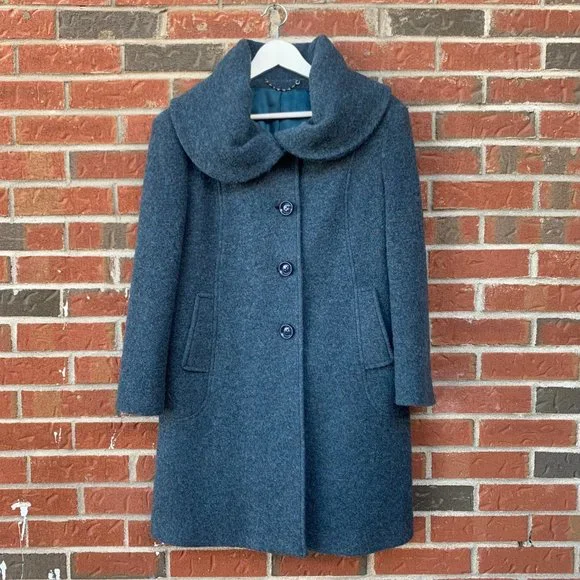 ❌SOLD❌Vintage Italian Speckled Wool Teal Blue 1950's Style Peacoat size Small … - Picture 8 of 10